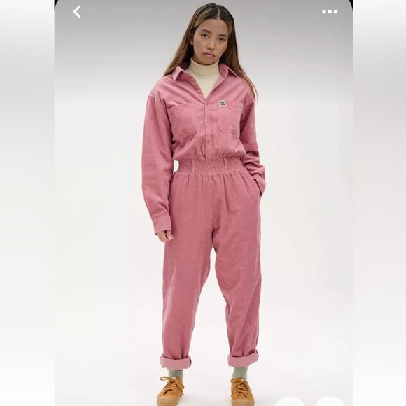 Lucy And Yak Eddie Jumpsuit Dusky Pink Organic Cotton 2XL - Picture 4 of 8